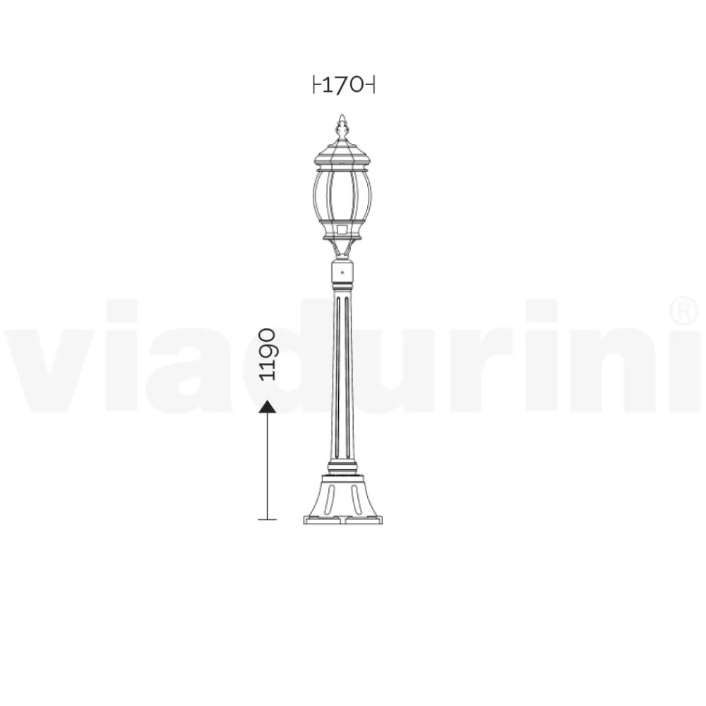 Viadurini Lighting Gartenlampion-Niedrige Außenlampe aus anthrazitfarbenem Aluminium, hergestellt in Italien – Impero