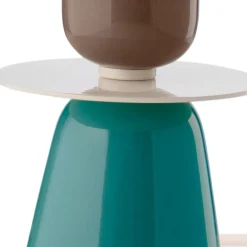 Ferroluce Moderne Tischlampen-Niedrige Keramik-Tischlampe in 2 Farben, hergestellt in Italien – Berimbau