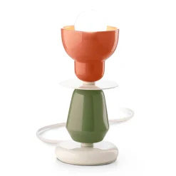 Ferroluce Moderne Tischlampen-Niedrige Keramik-Tischlampe in 2 Farben, hergestellt in Italien – Berimbau