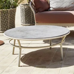 Varaschin Garten Beistelltisch-Niedrige Tischplatte HPL oder Keramik Made in Italy - Emmacross von