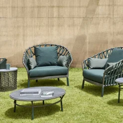 Varaschin Garten Beistelltisch-Niedrige Tischplatte HPL oder Keramik Made in Italy - Emmacross von