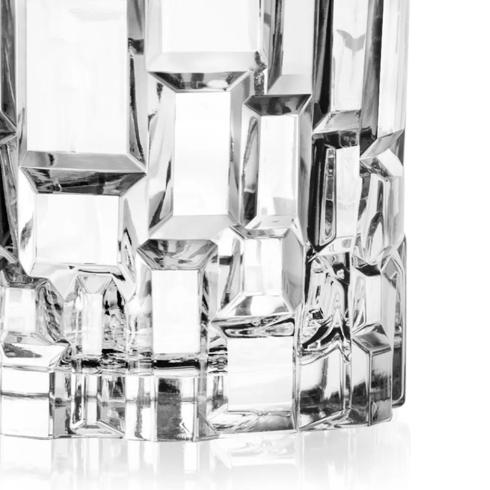 Viadurini Kitchen Italienisches Kristallgeschirr-Niedrige Trinkgläser aus verziertem Ökologischem Kristall 12 Stück - Catania