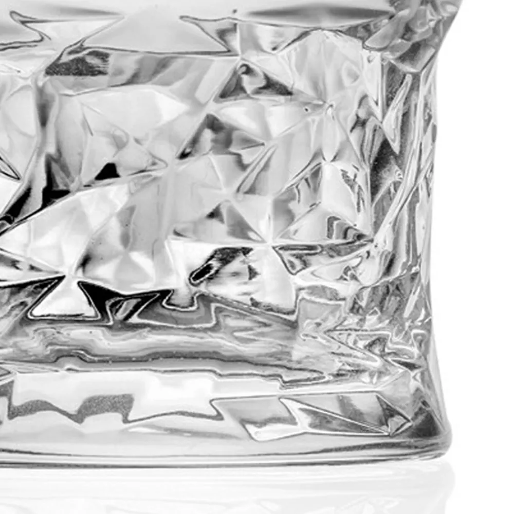 Viadurini Kitchen Italienisches Kristallgeschirr-Niedrige Trinkgläser in Eco Crystal Square Dekoration 12 Stück - Ritmo