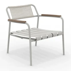 Viadurini in the Garden Metallsessel-Niedriger Aluminium-Gartensessel mit Seilrückenlehne - Resplendent