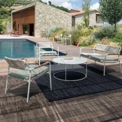 Viadurini in the Garden Metallsessel-Niedriger Aluminium-Gartensessel mit Seilrückenlehne - Resplendent