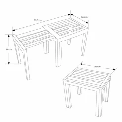 Viadurini Bathroom Küchenhocker-Niedriger ausziehbarer Hocker aus Teakholz mit natürlichem Finish - Pomino
