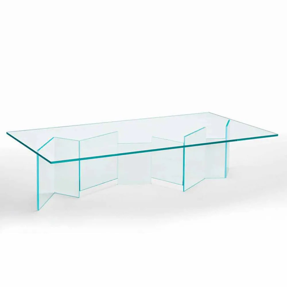 Viadurini Living Moderne Couchtische-Niedriger Couchtisch aus extra klarem Glas 2 Größen Made in Italy - Random