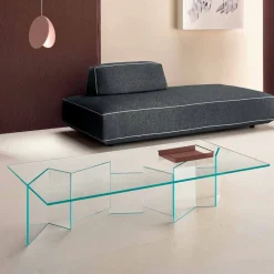 Viadurini Living Moderne Couchtische-Niedriger Couchtisch aus extra klarem Glas 2 Größen Made in Italy - Random