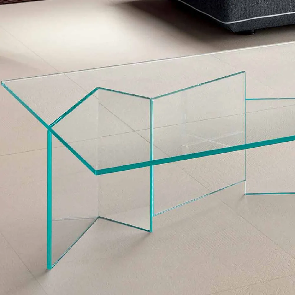 Viadurini Living Moderne Couchtische-Niedriger Couchtisch aus extra klarem Glas 2 Größen Made in Italy - Random