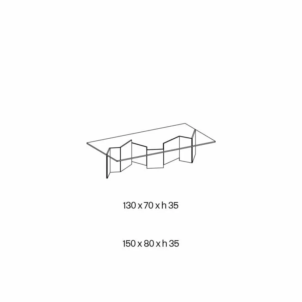 Viadurini Living Moderne Couchtische-Niedriger Couchtisch aus extra klarem Glas 2 Größen Made in Italy - Random