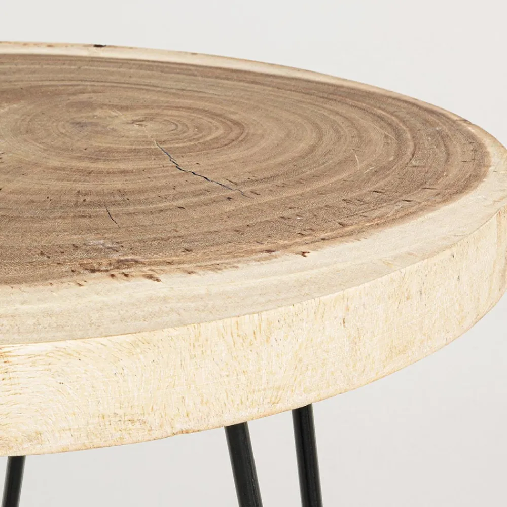 Viadurini Living Moderne Couchtische-Niedriger Couchtisch aus Stahl und Platte aus Naturholz - Crotone