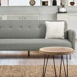 Viadurini Living Moderne Couchtische-Niedriger Couchtisch aus Stahl und Platte aus Naturholz - Crotone