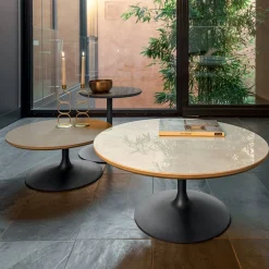 Viadurini Living Moderne Couchtische-Niedriger Couchtisch aus Metall und Keramik in verschiedenen Größen - Amereo