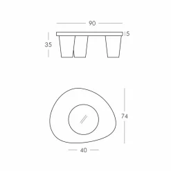 SLIDE Garten Beistelltisch-Niedriger Couchtisch aus Polyethylen und Glas Low Lita Table