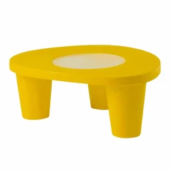 SLIDE Garten Beistelltisch-Niedriger Couchtisch aus Polyethylen und Glas Low Lita Table