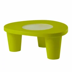 SLIDE Garten Beistelltisch-Niedriger Couchtisch aus Polyethylen und Glas Low Lita Table