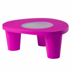 SLIDE Garten Beistelltisch-Niedriger Couchtisch aus Polyethylen und Glas Low Lita Table