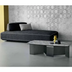 Viadurini Living Moderne Couchtische-Niedriger Couchtisch Wohnzimmer Keramikplatte und Beine aus Rauchglas 3 Größen - Zufällig