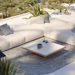 Viadurini in the Garden Garten Beistelltisch-Niedriger Garten-Couchtisch mit Plattenplatte aus Steingut Made in Italy - Bresson