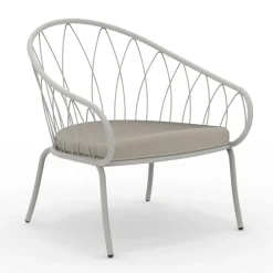 Viadurini in the Garden Metallsessel-Niedriger Gartensessel aus Metall und Kissen Made in Italy - Fontana