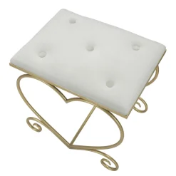 Viadurini Living Barhocker-Niedriger goldener Eisenhocker mit stoffbezogenem Sitz - Dimentico