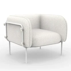 Viadurini in the Garden Metallsessel-Niedriger Outdoor-Sessel mit gepolstertem Sitz Made in Italy - Planter