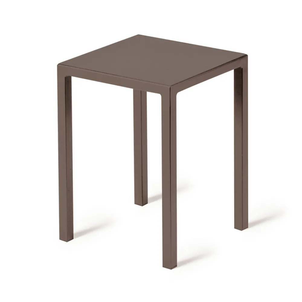 Viadurini in the Garden Outdoor Hocker-Niedriger quadratischer Outdoor-Hocker aus Stahl Made in Italy - Azul