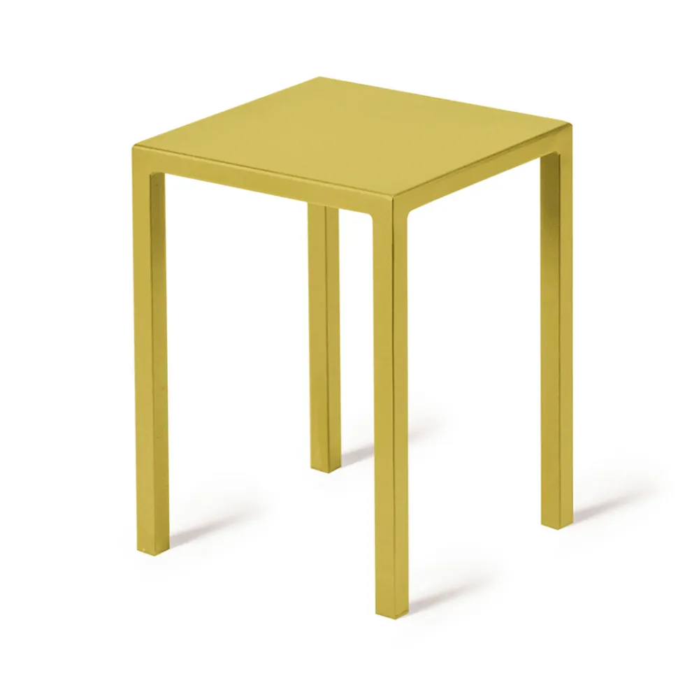 Viadurini in the Garden Outdoor Hocker-Niedriger quadratischer Outdoor-Hocker aus Stahl Made in Italy - Azul