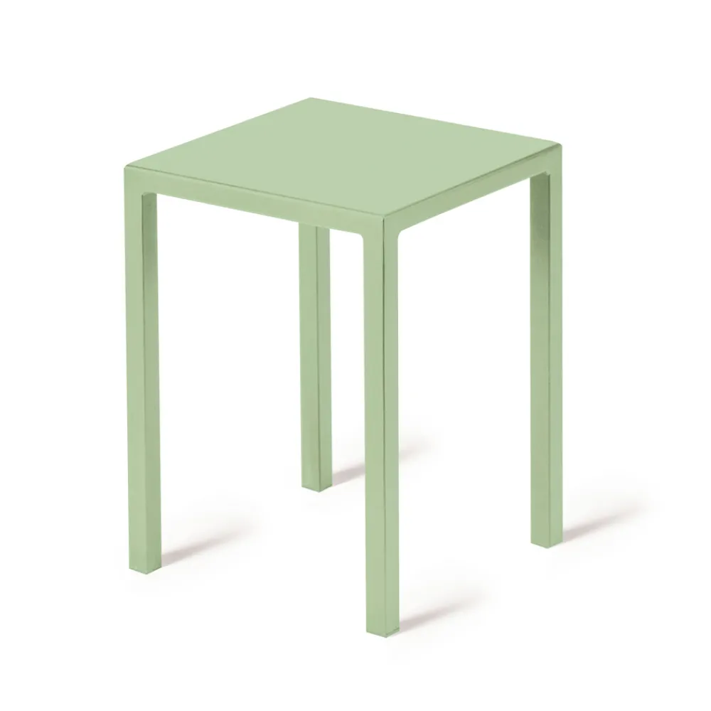 Viadurini in the Garden Outdoor Hocker-Niedriger quadratischer Outdoor-Hocker aus Stahl Made in Italy - Azul