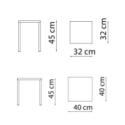 Viadurini in the Garden Outdoor Hocker-Niedriger quadratischer Outdoor-Hocker aus Stahl Made in Italy - Azul