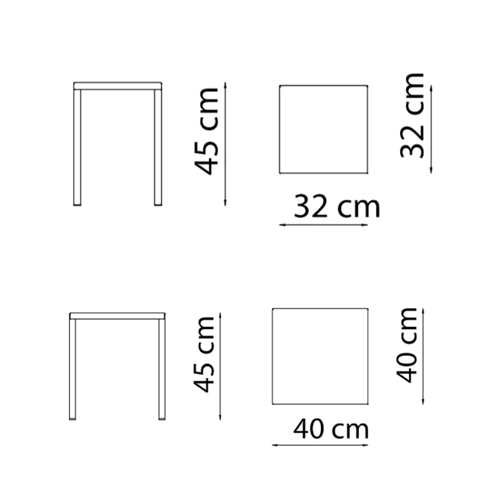 Viadurini in the Garden Outdoor Hocker-Niedriger quadratischer Outdoor-Hocker aus Stahl Made in Italy - Azul