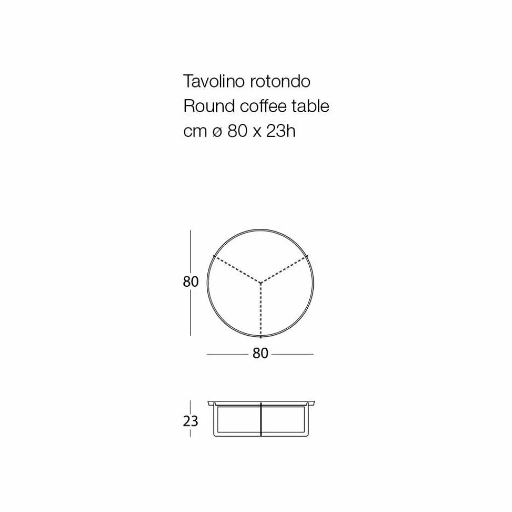 Viadurini in the Garden Garten Beistelltisch-Niedriger runder Tisch im Freien aus farbigem Metall Made in Italy - Stephane