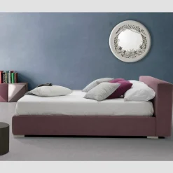 Viadurini Night Design Maßgeschneiderte Möbel|Polsterbetten-Niedriges Doppelbett mit Box aus Stoff oder Kunstleder Made in Italy - Soraia