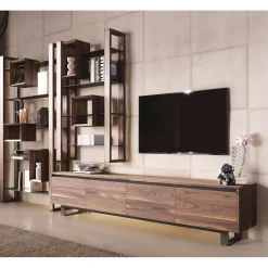 Viadurini Living Anrichte-Niedriges Sideboard aus Holz mit Metallgestell Made in Italy - Berta