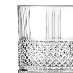 Viadurini Kitchen Italienisches Kristallgeschirr-Niedriges Trinkglas-Set aus verziertem Öko-Kristall 12-teilig - Lively