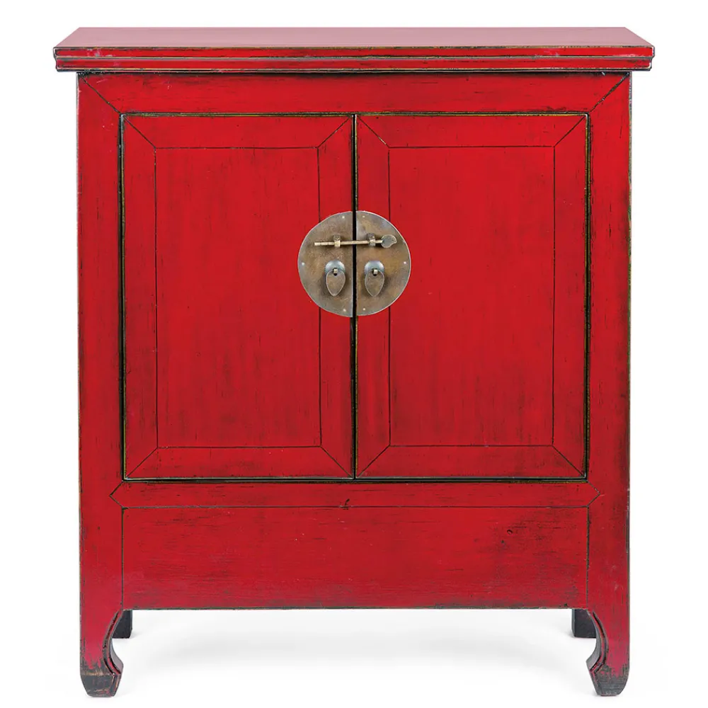 Viadurini Living Anrichte-Niedriges Vintage Sideboard mit 2 Türen aus rotem Ulmenholz Homemotion - Konan