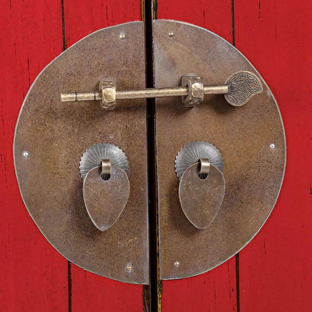 Viadurini Living Anrichte-Niedriges Vintage Sideboard mit 2 Türen aus rotem Ulmenholz Homemotion - Konan