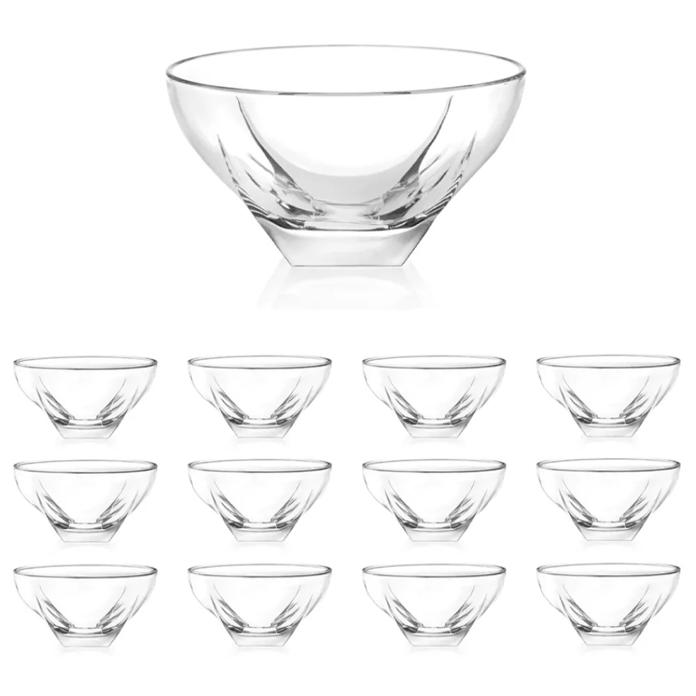 Viadurini Kitchen Italienisches Kristallgeschirr-Obst- oder Eisbecher in farbigem Öko-Kristall 13 Stück - Amalgam