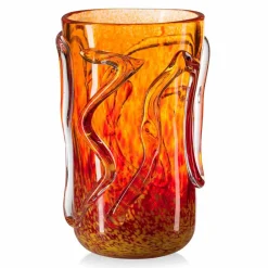 Viadurini Living Deko Vasen-Orangefarbene dekorative Vase aus geblasenem Muranoglas Made in Italy - Mister
