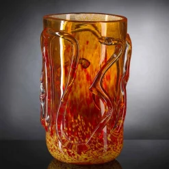 Viadurini Living Deko Vasen-Orangefarbene dekorative Vase aus geblasenem Muranoglas Made in Italy - Mister