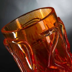 Viadurini Living Deko Vasen-Orangefarbene dekorative Vase aus geblasenem Muranoglas Made in Italy - Mister