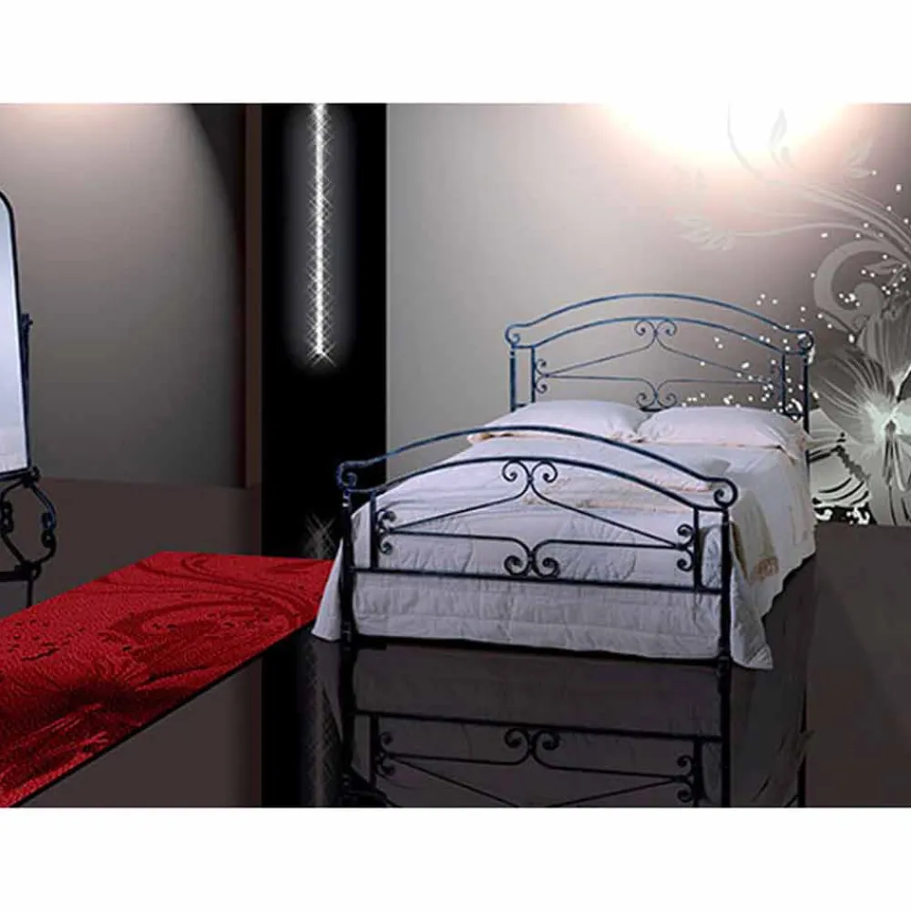 Viadurini Night Design Maßgeschneiderte Möbel|Schmiedeeisen Doppelbetten-Orione Doppelbett aus Schmiedeeisen in Design