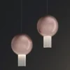 Viadurini Lighting Moderne Pendelleuchten-Oris Metall-Pendelleuchte mit Canneté-Glaszylindern