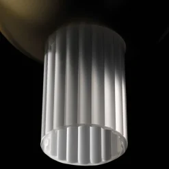 Viadurini Lighting Moderne Pendelleuchten-Oris Metall-Pendelleuchte mit Canneté-Glaszylindern