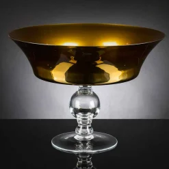 Viadurini Living Deko Vasen-Ornamentale Vase aus Gold und transparentem mundgeblasenem Glas Made in Italy - Delfino