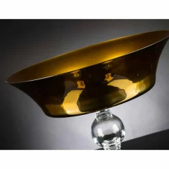 Viadurini Living Deko Vasen-Ornamentale Vase aus Gold und transparentem mundgeblasenem Glas Made in Italy - Delfino