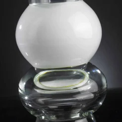 Viadurini Living Deko Vasen-Ornamentale Vase aus transparentem Glas mit weißer Kugel Made in Italy - Vanissa