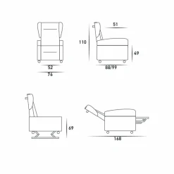 Stile Relax Aufstehsessel Und Massagesessel-Orthopädischer Relaxsessel, 4 Motoren made in Italy Giglio, Design