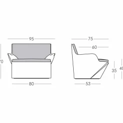 SLIDE Sessel Kunststoff-Outdoor / Indoor Sessel mit Armlehnen Kami San made in Italy