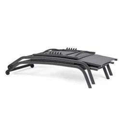 Viadurini in the Garden Sonnenliegen-Outdoor Chaise Longue aus Textilene und Aluminium mit Rädern, 4 Stück - Babilonia